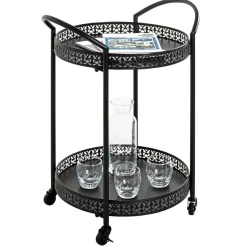 Schwarzer Servierwagen in rundem Design - Mapel^Wohnen Hot