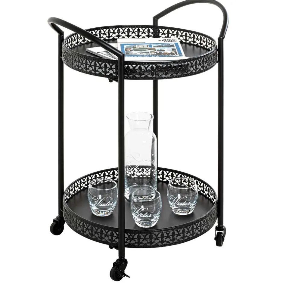 Schwarzer Servierwagen in rundem Design - Mapel^Wohnen Hot