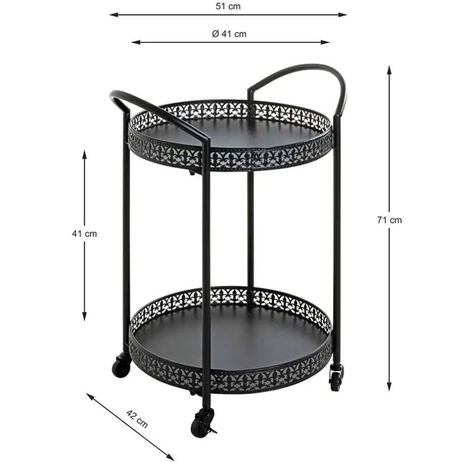 Schwarzer Servierwagen in rundem Design - Mapel^Wohnen Hot