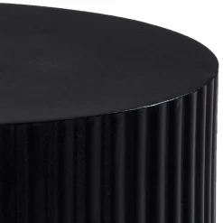 Schwarzer Sofatisch mit gerilltem Zylindergestell - Crocetta^Wohnen New