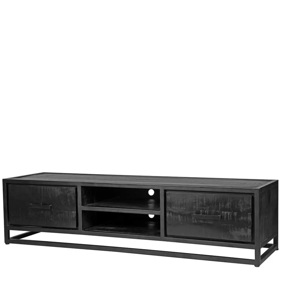 Wohnen Schwarzer TV Unterschrank im Industry Stil - Esturado