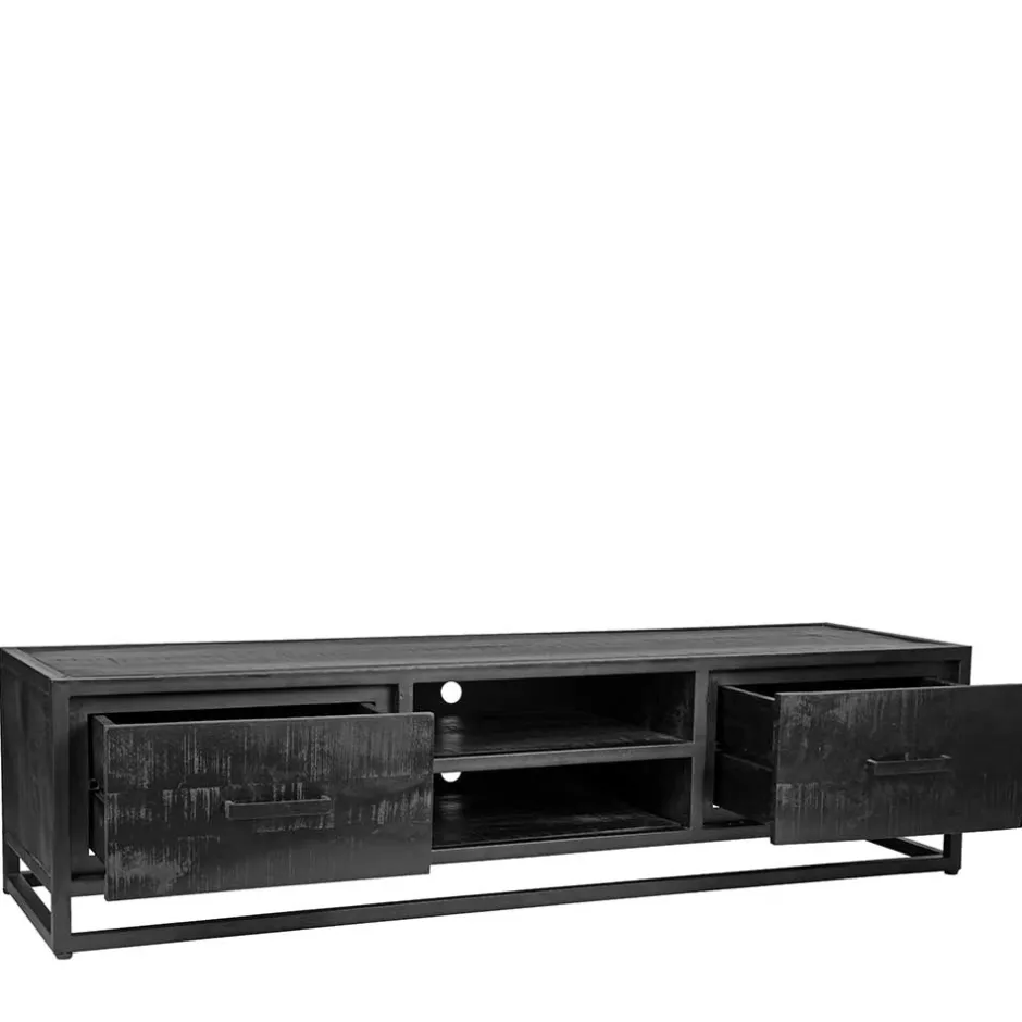 Wohnen Schwarzer TV Unterschrank im Industry Stil - Esturado