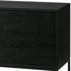 Schwarzer TV Unterschrank mit zwei Schubladen - Almery^Wohnen New