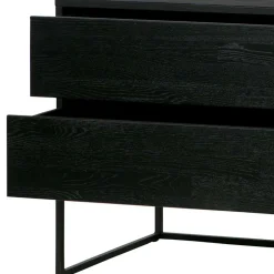 Schwarzer TV Unterschrank mit zwei Schubladen - Almery^Wohnen New