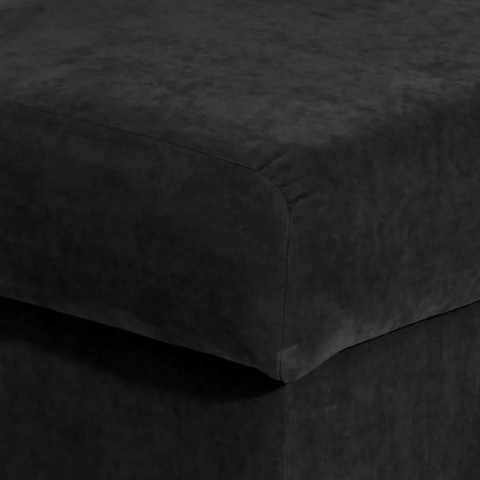 Schwarzer Velours Sessel mit Ohren - Bravassa^Wohnen Discount