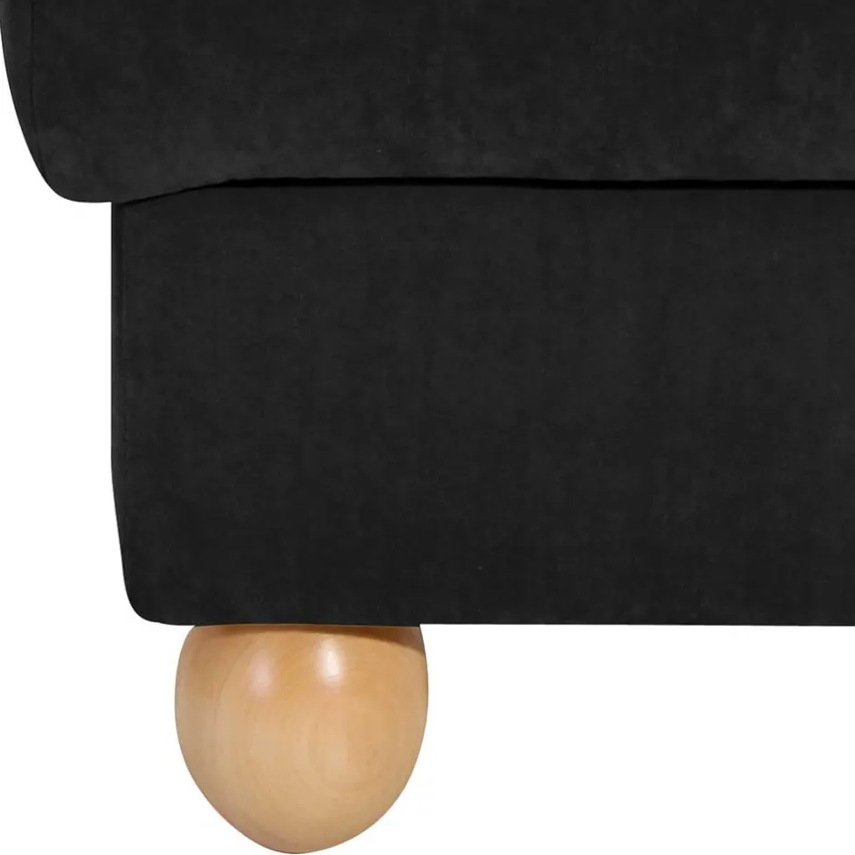 Schwarzer Velours Sessel mit Ohren - Bravassa^Wohnen Discount