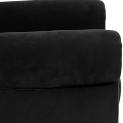 Schwarzer Velours Sessel mit Ohren - Bravassa^Wohnen Discount