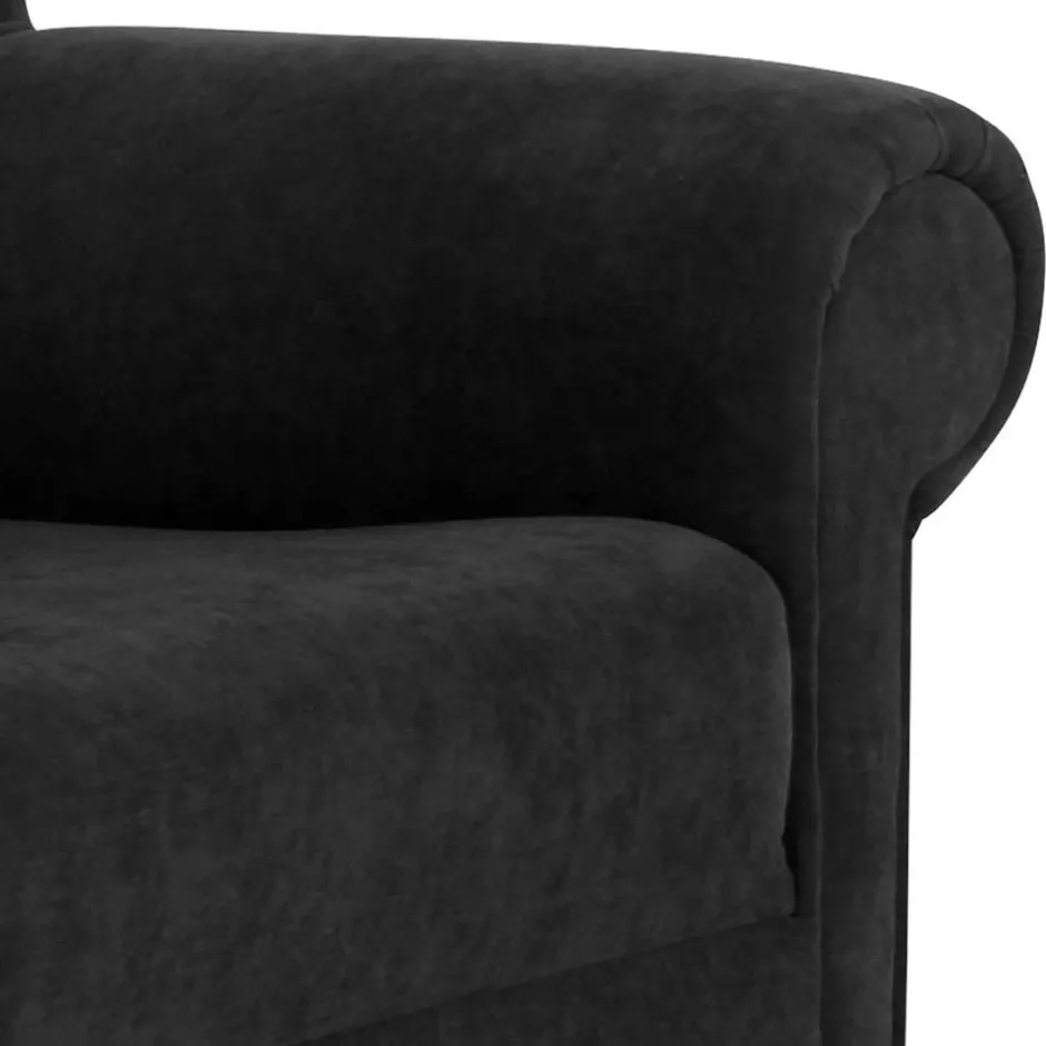 Schwarzer Velours Sessel mit Ohren - Bravassa^Wohnen Discount