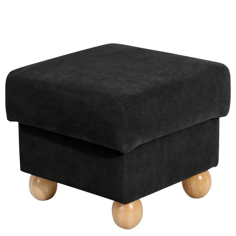 Schwarzer Velours Sessel mit Ohren - Bravassa^Wohnen Discount