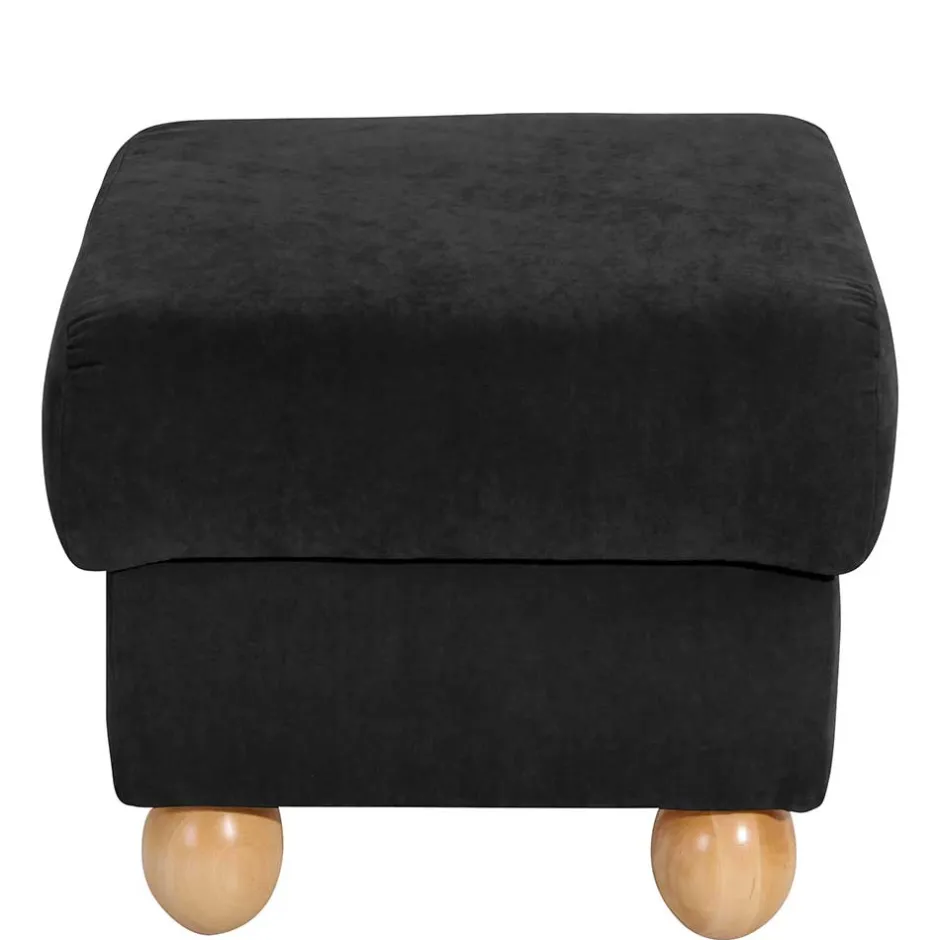 Schwarzer Velours Sessel mit Ohren - Bravassa^Wohnen Discount