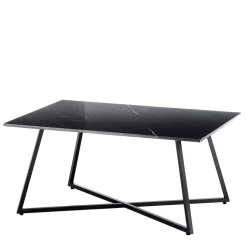 Schwarzer Wohnzimmer Sofatisch mit Marmorplatte - Anyala^Wohnen Online