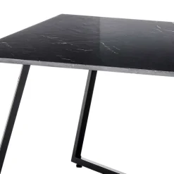 Schwarzer Wohnzimmer Sofatisch mit Marmorplatte - Anyala^Wohnen Online