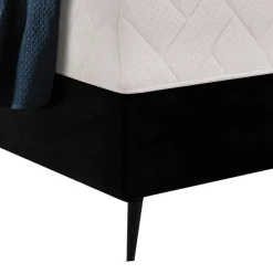 Wohnen Schwarzes Boxspringbett mit Stoffbezug - Mexa