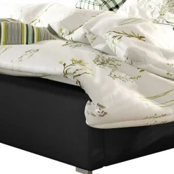 Wohnen Schwarzes Doppelbett mit Kunstlederbezug - Yemla