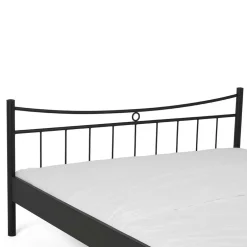 Wohnen Schwarzes Einzelbett Bairika mit Nachttisch (zweiteilig)