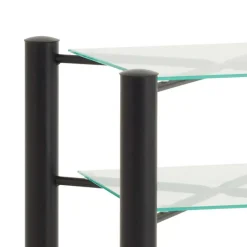 Wohnen Schwarzes Einzelbett Bairika mit Nachttisch (zweiteilig)