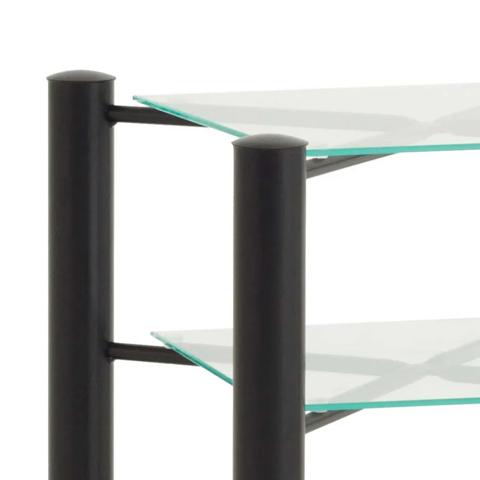 Wohnen Schwarzes Einzelbett Bairika mit Nachttisch (zweiteilig)