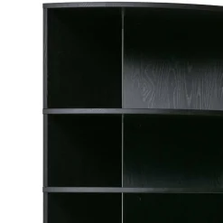 Schwarzes Holz Regal in Halbrund - Nircana^Wohnen Outlet