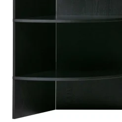 Schwarzes Holz Regal in Halbrund - Nircana^Wohnen Outlet