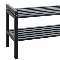 Schwarzes Schuhregal aus Eiche Massivholz - Geskan^Wohnen