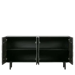 Wohnen Schwarzes Sideboard mit Schnitzereien Front - Eiken