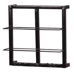 Wohnen Schwarzes Wandregal für Weinflaschen - Charlots