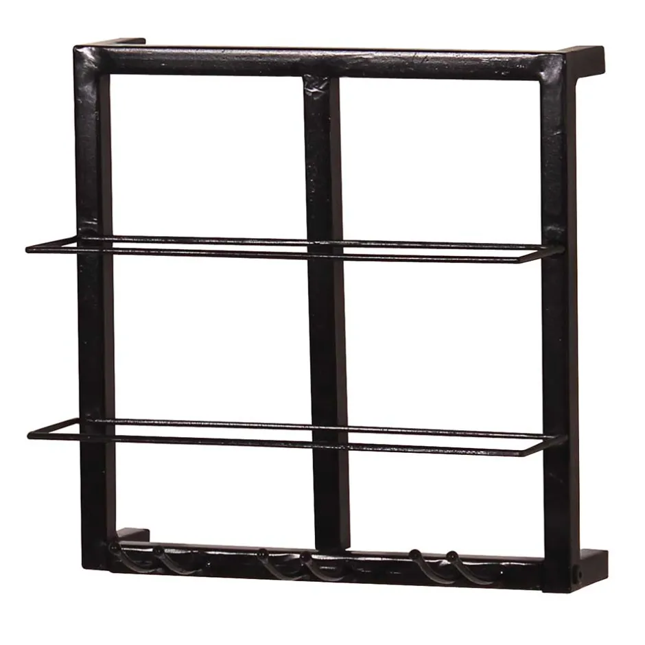 Wohnen Schwarzes Wandregal für Weinflaschen - Charlots