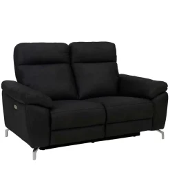 Wohnen Schwarzes Zweier Sofa mit Relaxfunktion - Salma