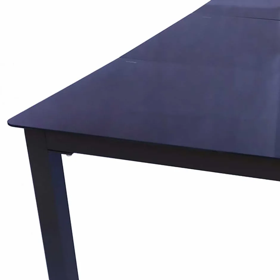 Wohnen Schwarzglas Gartentisch in drei Größen - Rozenna