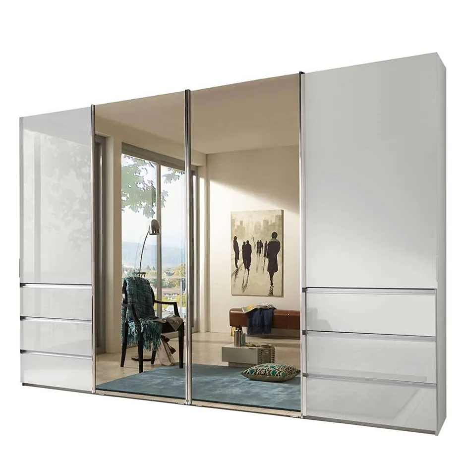 Wohnen Schwebetürenkleiderschrank mit Spiegel - Oksena