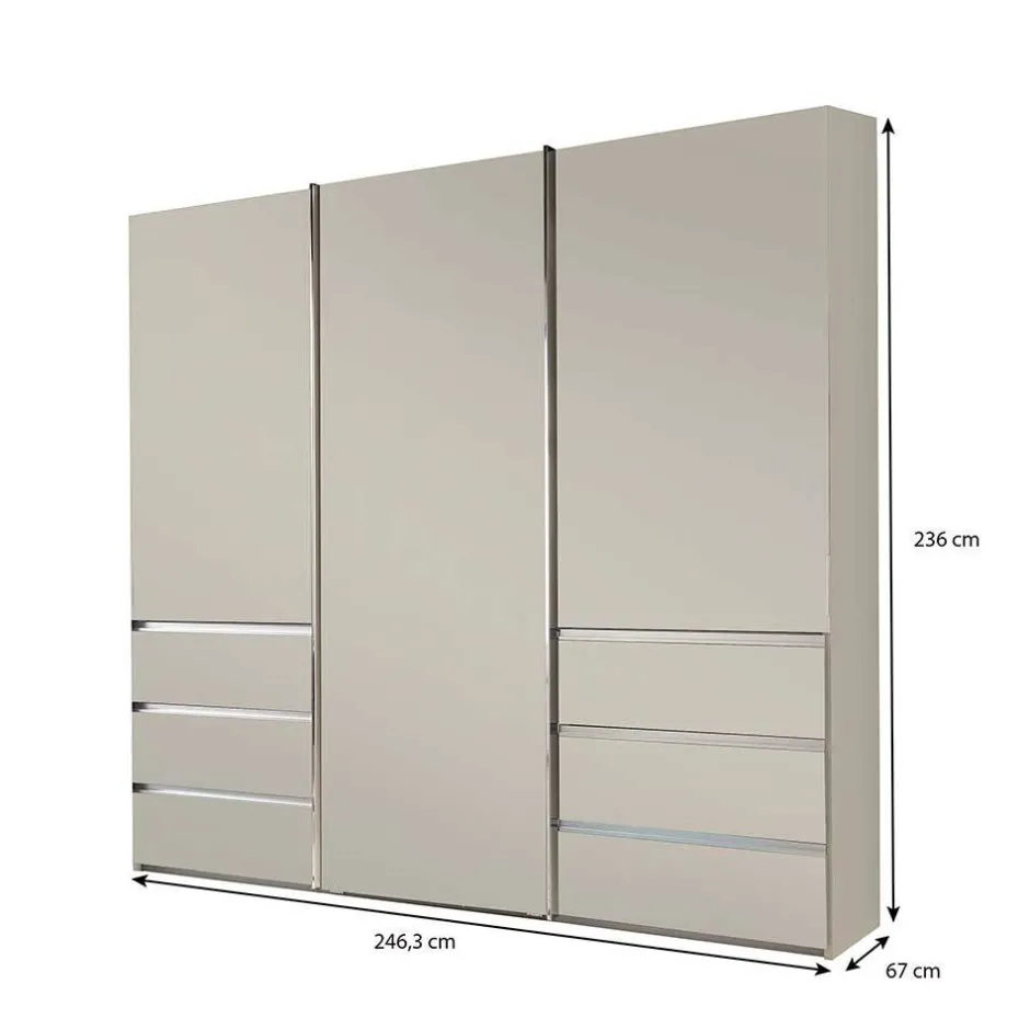 Wohnen Schwebetüren-Kleiderschrank in Champagner - 3-türig - Vilantinos