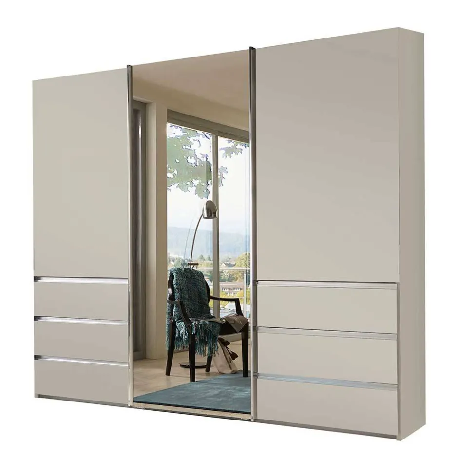 Wohnen Schwebetüren-Kleiderschrank in Champagner - Nafissa
