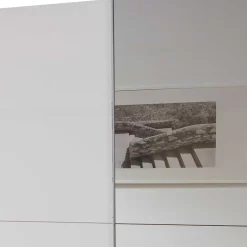 Schwebetürenkleiderschrank in Weiß mit Spiegel - Uvaiano^Wohnen