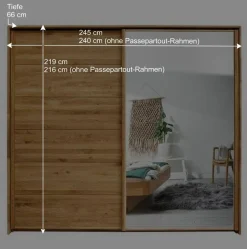 Schwebetürenschrank aus Wildeiche mit Spiegel - Divnoi^Wohnen New
