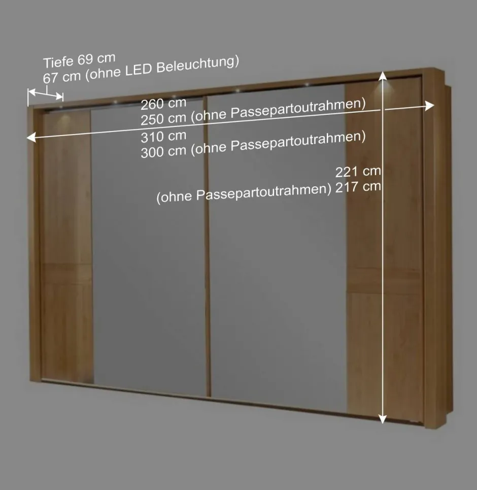 Wohnen Schwebetürenschrank Bordeaux aus Erle