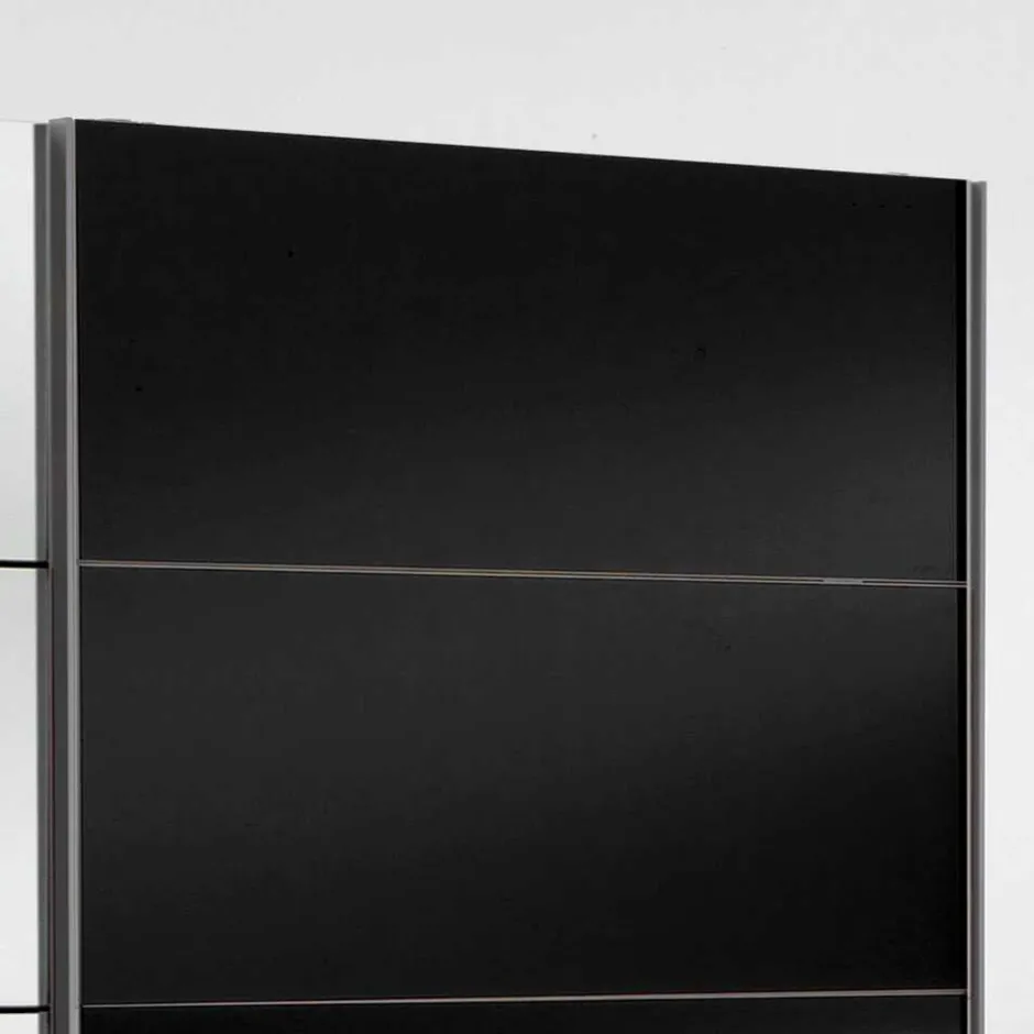Wohnen Schwebetürenschrank Carno mit Schwarzglas