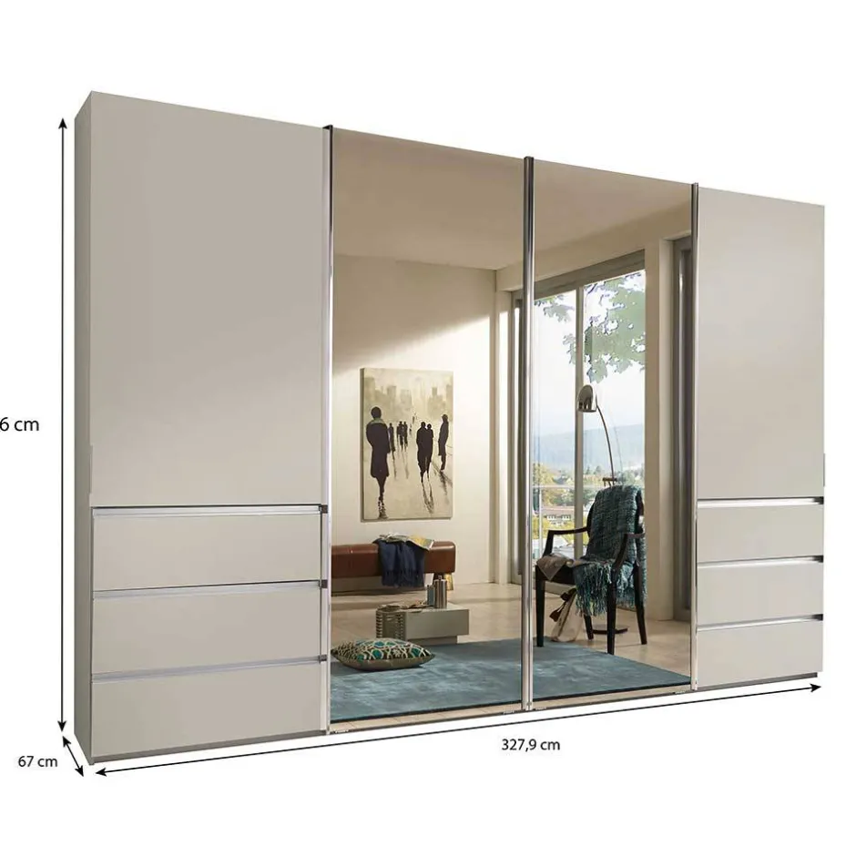 Schwebetürenschrank in Champagner - Grover^Wohnen