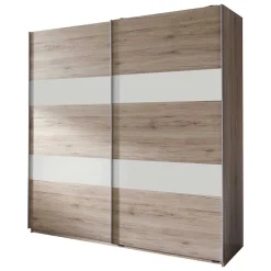 Wohnen Schwebetürenschrank in Eiche San Remo & Weiß - Binokaranka