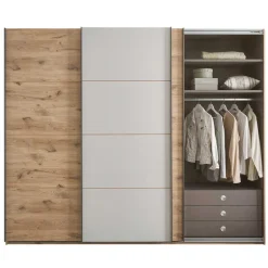 Schwebetürenschrank in Grau und Wildeiche Hell - Simple^Wohnen Hot