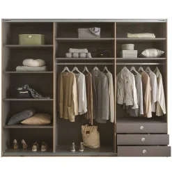 Schwebetürenschrank in Grau und Wildeiche Hell - Simple^Wohnen Hot