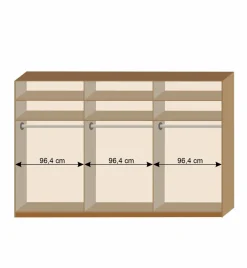 Wohnen Schwebetürenschrank in Kernbuche & Beige - Krofun