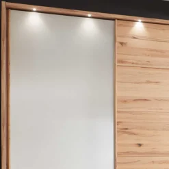 Wohnen Schwebetürenschrank in Kernbuche & Beige - Krofun