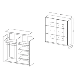 Schwebetürenschrank in Weiß mit Spiegel - Juleste^Wohnen Best