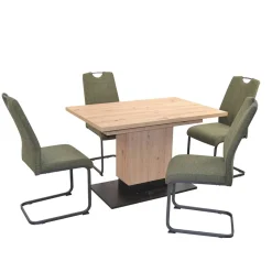 Wohnen Schwingstühle & Säulentisch ausziehbar - Leggera (fünfteilig)