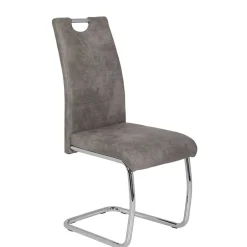 Wohnen Schwingstuhl aus Microfaser Grau - Kirana (Set)