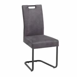 Schwingstuhl Buleta mit Microfaser Bezug in Anthrazit (2er Set)^Wohnen New