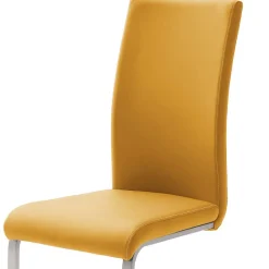 Schwingstuhl in Curry Gelb Kunstleder Ericova mit Edelstahl Gestell (4er Set)^Wohnen Hot