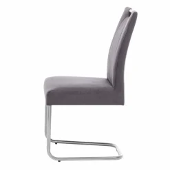 Wohnen Schwingstuhl Zanima mit Microfaser in Anthrazit (2er Set)