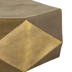 Sechseckiger Couchtisch aus Alu Guss in Gold - Geniale^Wohnen Discount