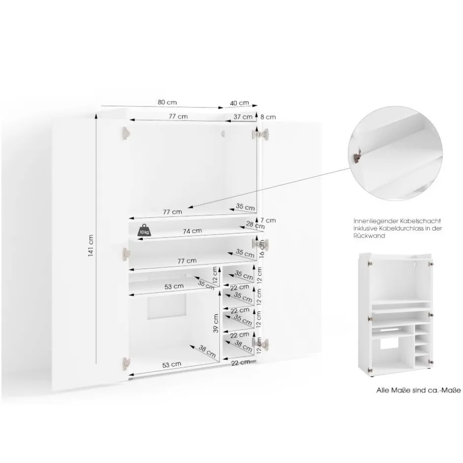 Wohnen Sekretär Computerschrank in modernem Design - Brossiny